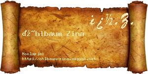 Öhlbaum Zina névjegykártya